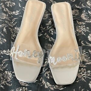 Betsey Johnson Silver and Cream Honeymoon Sandals